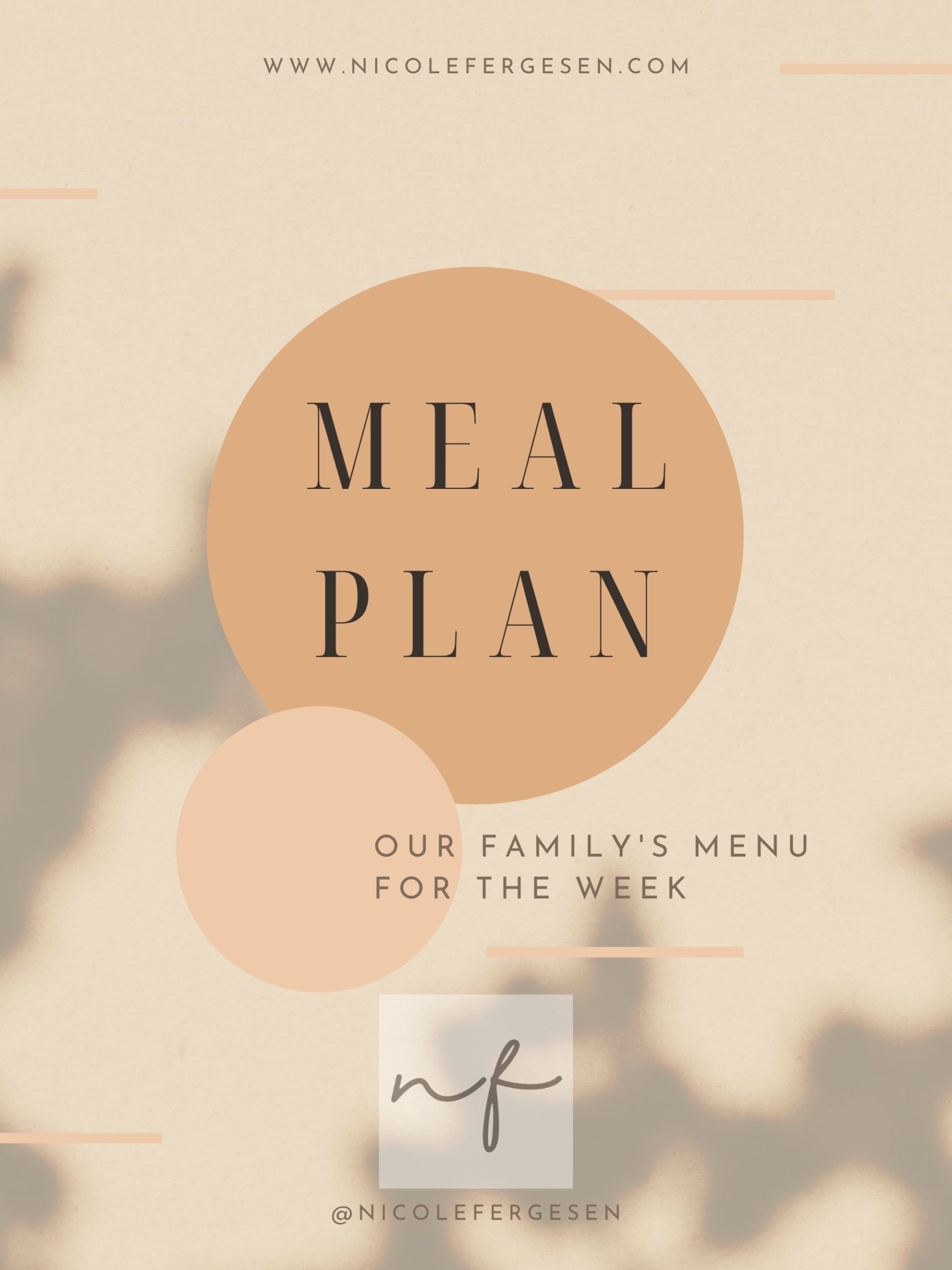 Meal Plan Week 11 - Nicole Fergesen